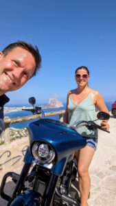 Aussicht mit Motorrad